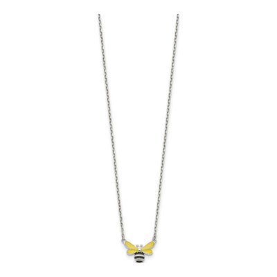 Sterling Silver Girls' Bumblebee Pendant Necklace – view 3