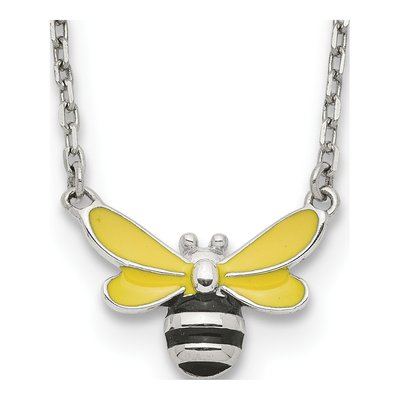 Sterling Silver Girls' Bumblebee Pendant Necklace