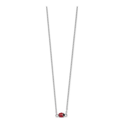 Sterling Silver Girls' Enamel Ladybug Pendant Necklace – view 3