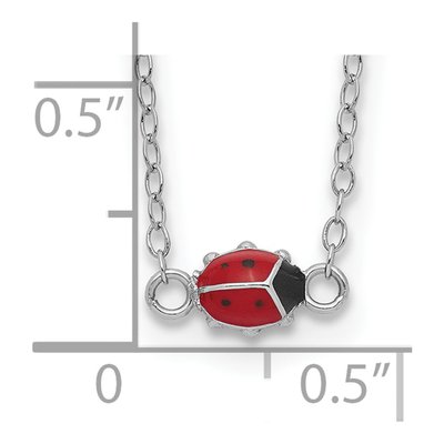 Sterling Silver Girls' Enamel Ladybug Pendant Necklace – view 4