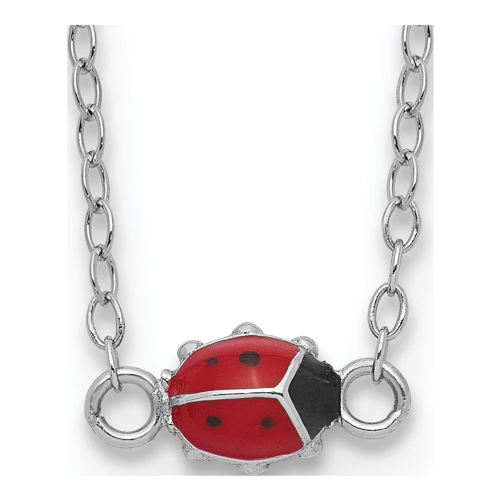 Sterling Silver Girls' Enamel Ladybug Pendant Necklace