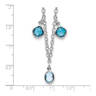 Sterling Silver Sky Blue Topaz & London Blue Topaz Necklace – view 4