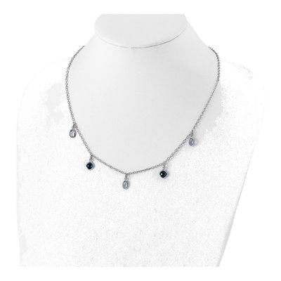 Sterling Silver Sky Blue Topaz & London Blue Topaz Necklace – view 5