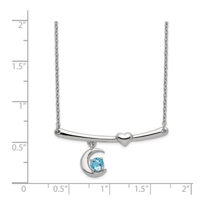 Sterling Silver Sky Blue Topaz Moon Necklace – view 3