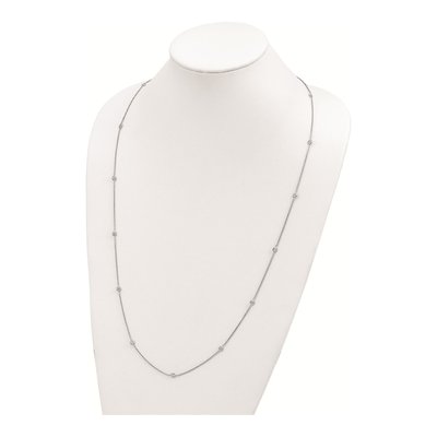Sterling Silver CZ 15-Station Necklace – view 3