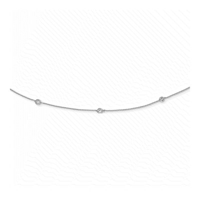 Sterling Silver CZ 15-Station Necklace