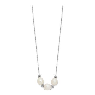 Sterling Silver Freshwater Cultured Pearl Necklace – view 3