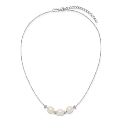Sterling Silver Freshwater Cultured Pearl Necklace – view 5