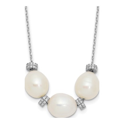 Sterling Silver Freshwater Cultured Pearl Necklace
