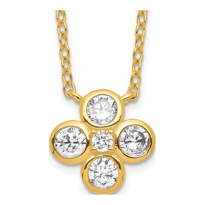 Gold-Plated Sterling Silver CZ Necklace