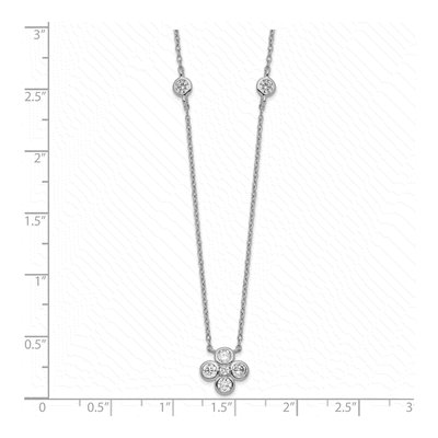Sterling Silver CZ Flower Necklace – view 4