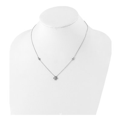 Sterling Silver CZ Flower Necklace – view 5