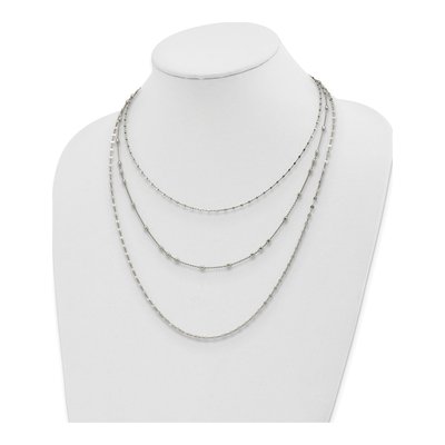 Sterling Silver Layered Beaded Necklace – view 3