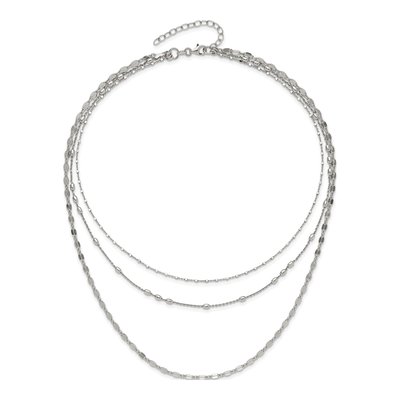 Sterling Silver Layered Beaded Necklace – view 4