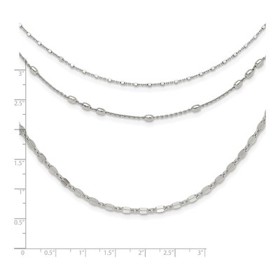 Sterling Silver Layered Beaded Necklace – view 5