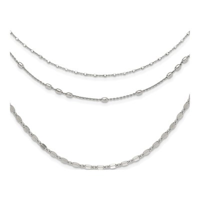 Sterling Silver Layered Beaded Necklace