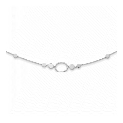 Sterling Silver Ovals Discs Necklace