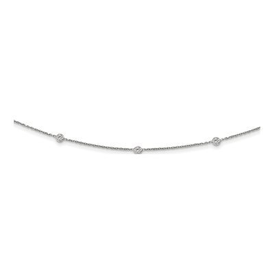 Sterling Silver CZ Choker Necklace