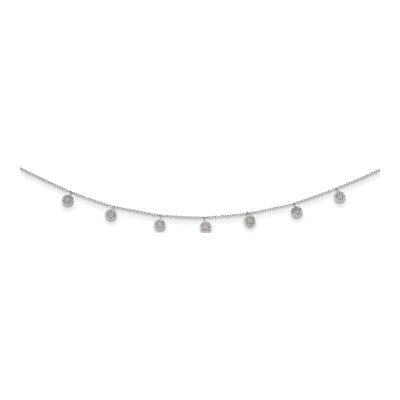 Sterling Silver CZ Choker Necklace