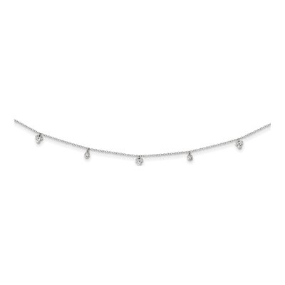 Sterling Silver CZ Choker Necklace