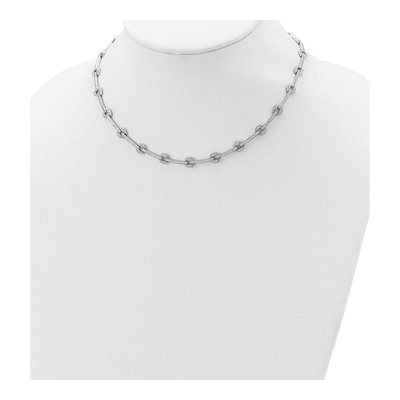 Sterling Silver CZ Circle Bar Necklace – view 4
