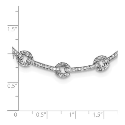 Sterling Silver CZ Circle Bar Necklace – view 6