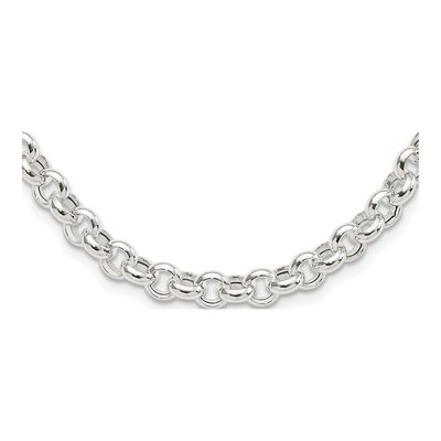 Sterling Silver 6.75mm Fancy Rolo Chain