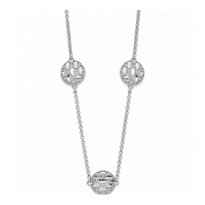 Sterling Silver Diamond-Cut Mesh Necklace