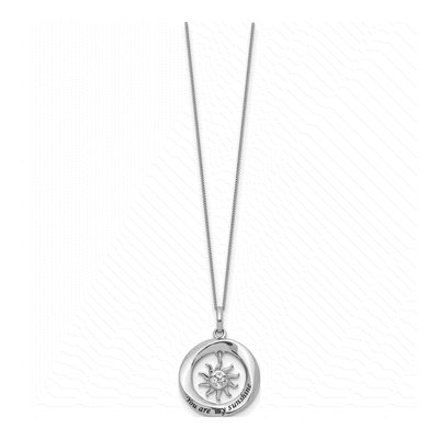 Sterling Silver 'you Are My Sunshine' Sun Pendant Necklace – view 3