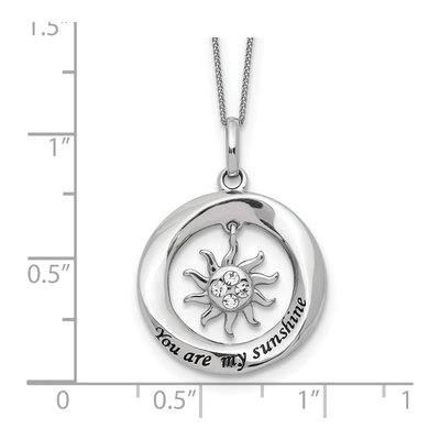 Sterling Silver 'you Are My Sunshine' Sun Pendant Necklace – view 4