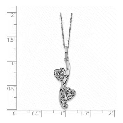 Sterling Silver Enamel Crystal Heart Pendant Necklace – view 2