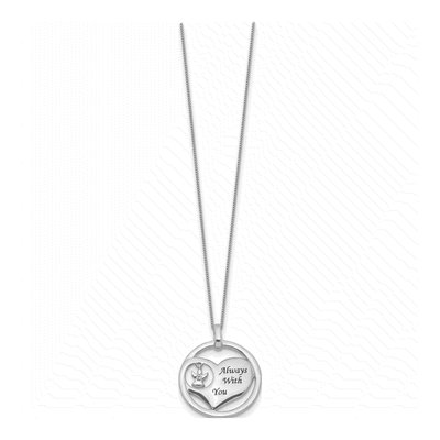 Sterling Silver Angel Heart Memorial Pendant Necklace – view 3