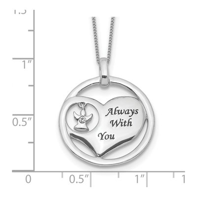 Sterling Silver Angel Heart Memorial Pendant Necklace – view 4
