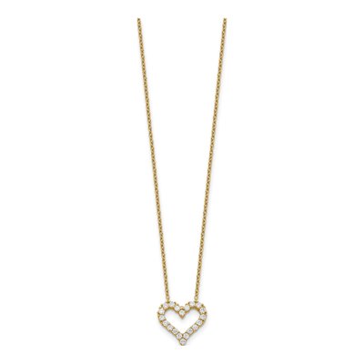Gold-Plated Sterling Silver CZ Heart Pendant Necklace – view 3