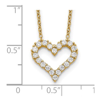 Gold-Plated Sterling Silver CZ Heart Pendant Necklace – view 4