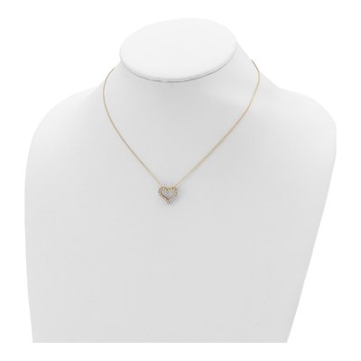 Gold-Plated Sterling Silver CZ Heart Pendant Necklace – view 5