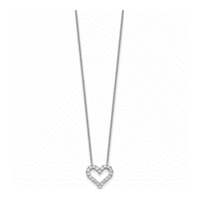 Sterling Silver CZ Open Heart Pendant Necklace – view 3