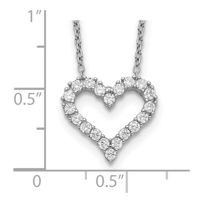 Sterling Silver CZ Open Heart Pendant Necklace – view 4