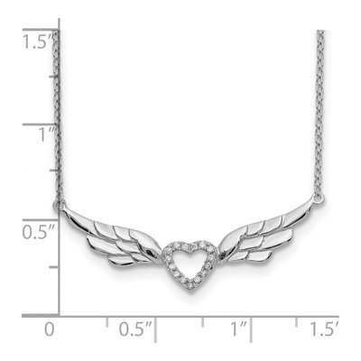 Sterling Silver CZ Heart Pendant Necklace – view 4