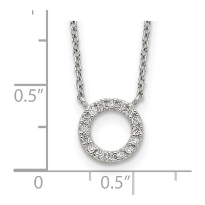 Sterling Silver CZ Circle Necklace – view 4