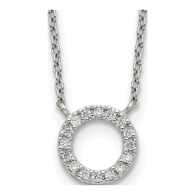 Sterling Silver CZ Circle Necklace