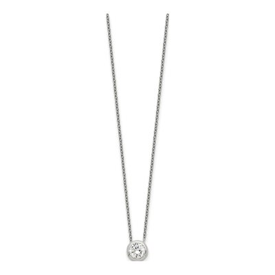 Sterling Silver Bezel CZ Necklace – view 3