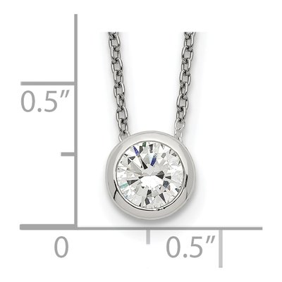 Sterling Silver Bezel CZ Necklace – view 4