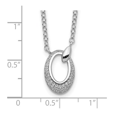 Sterling Silver CZ Circle Necklace – view 4