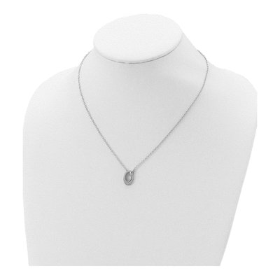 Sterling Silver CZ Circle Necklace – view 5