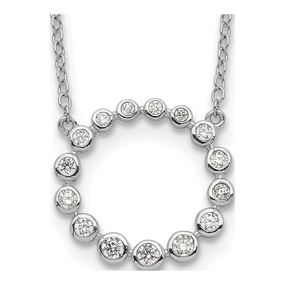 Sterling Silver CZ Circle Necklace