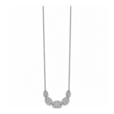 Sterling Silver CZ Oval Necklace – view 3
