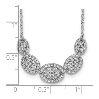 Sterling Silver CZ Oval Necklace – view 4
