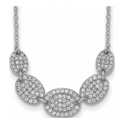 Sterling Silver CZ Oval Necklace