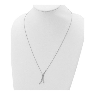 Sterling Silver CZ Curved Necklace – view 5